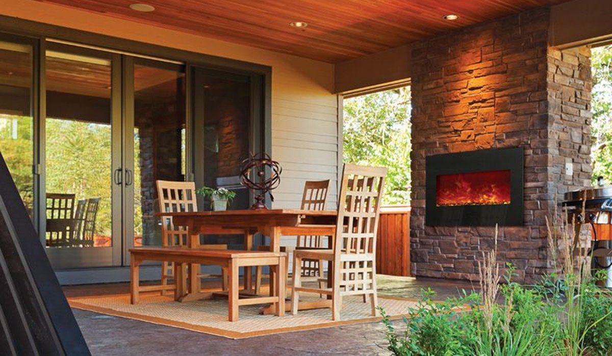 modern outdoor fireplace