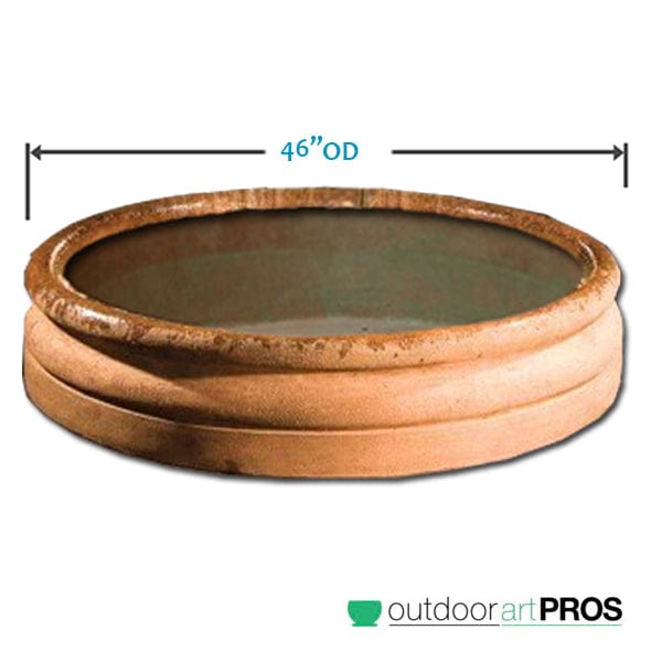 Fiore Round One Piece Fountain Basin | 46"Diameter - Outdoor Art Pros