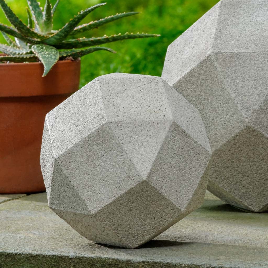 6" Polyhedron | Cast Stone Garden Sphere