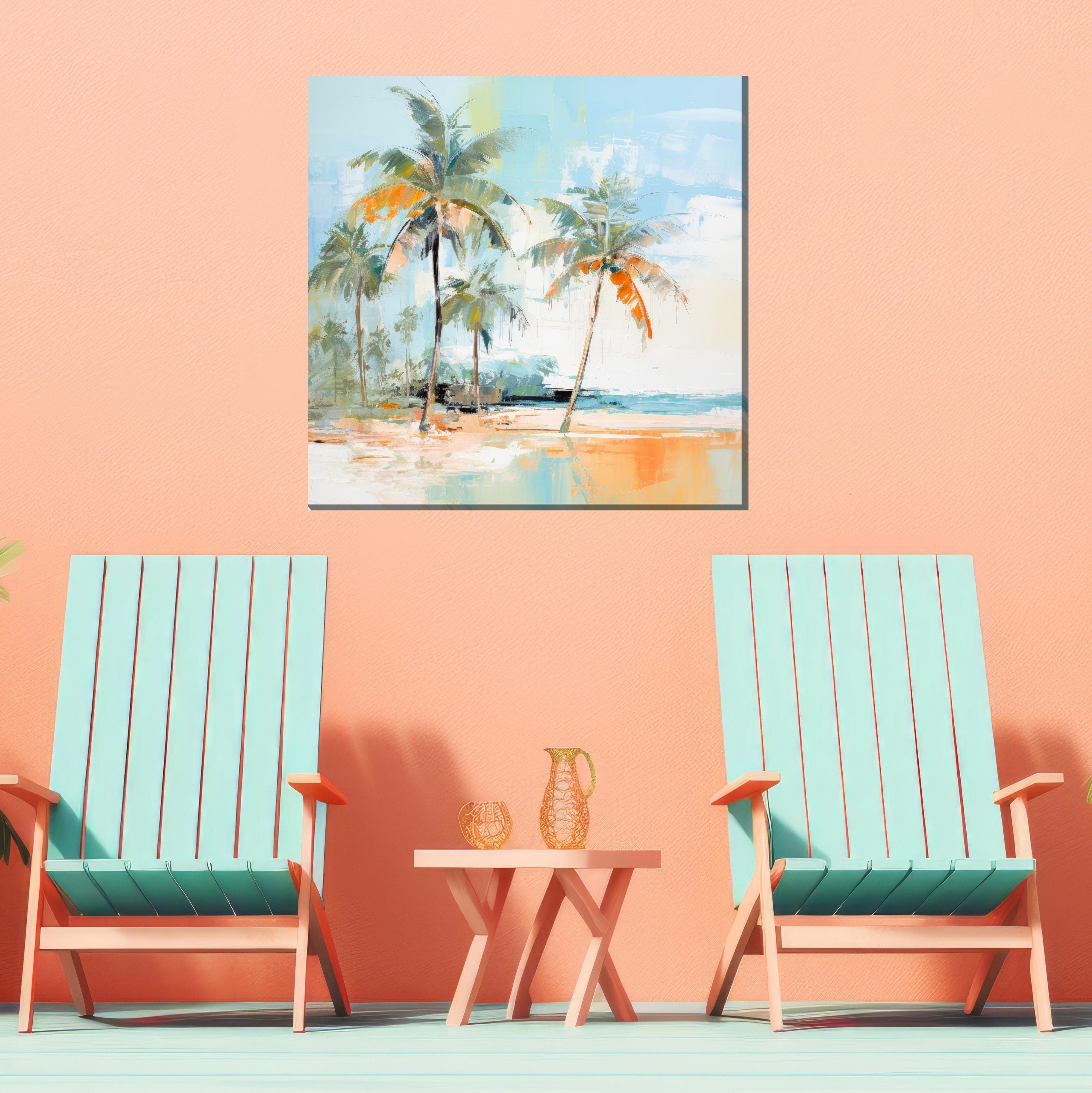 Palm Abstract Outdoor Canvas Art