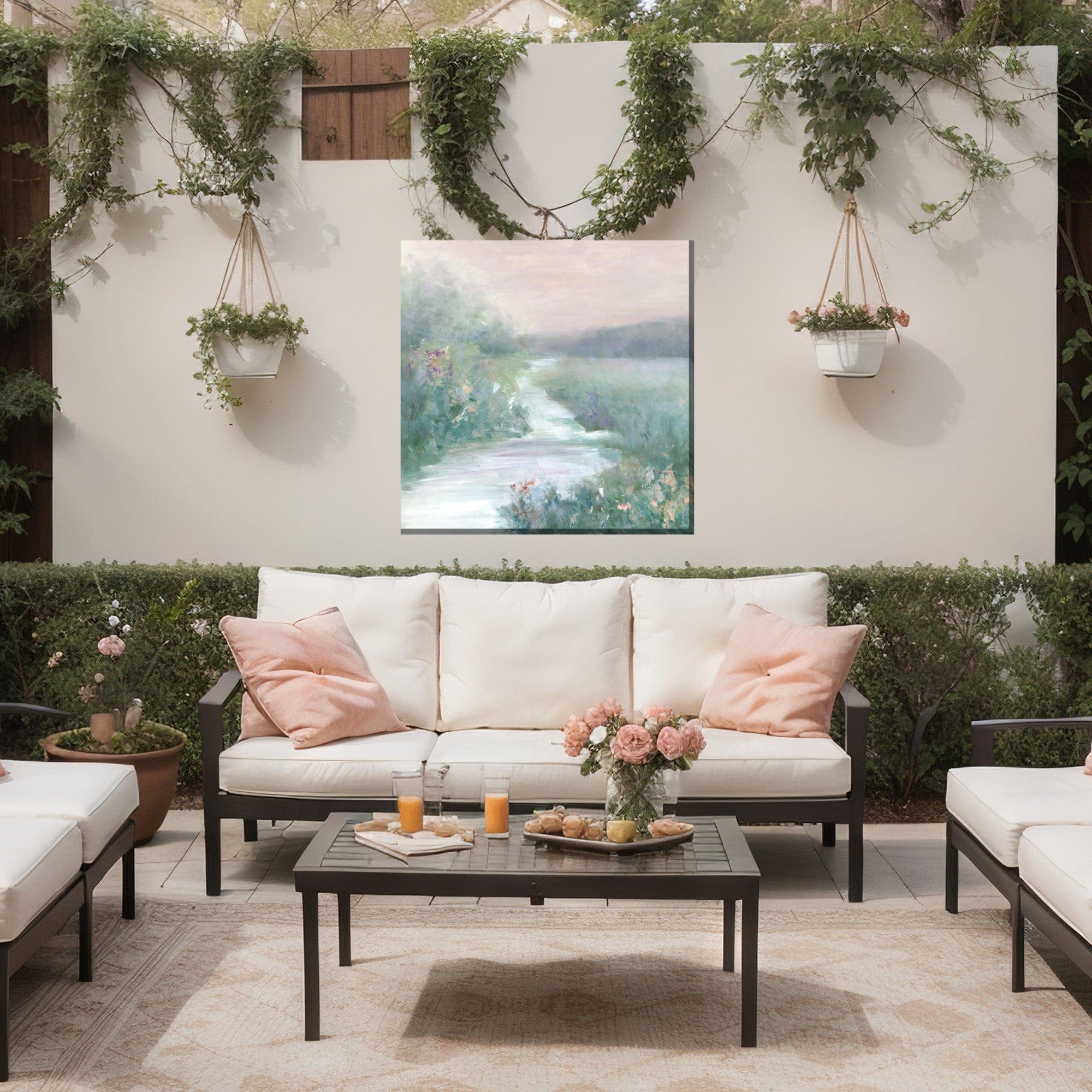 Sunrise Stream Outdoor Canvas Art