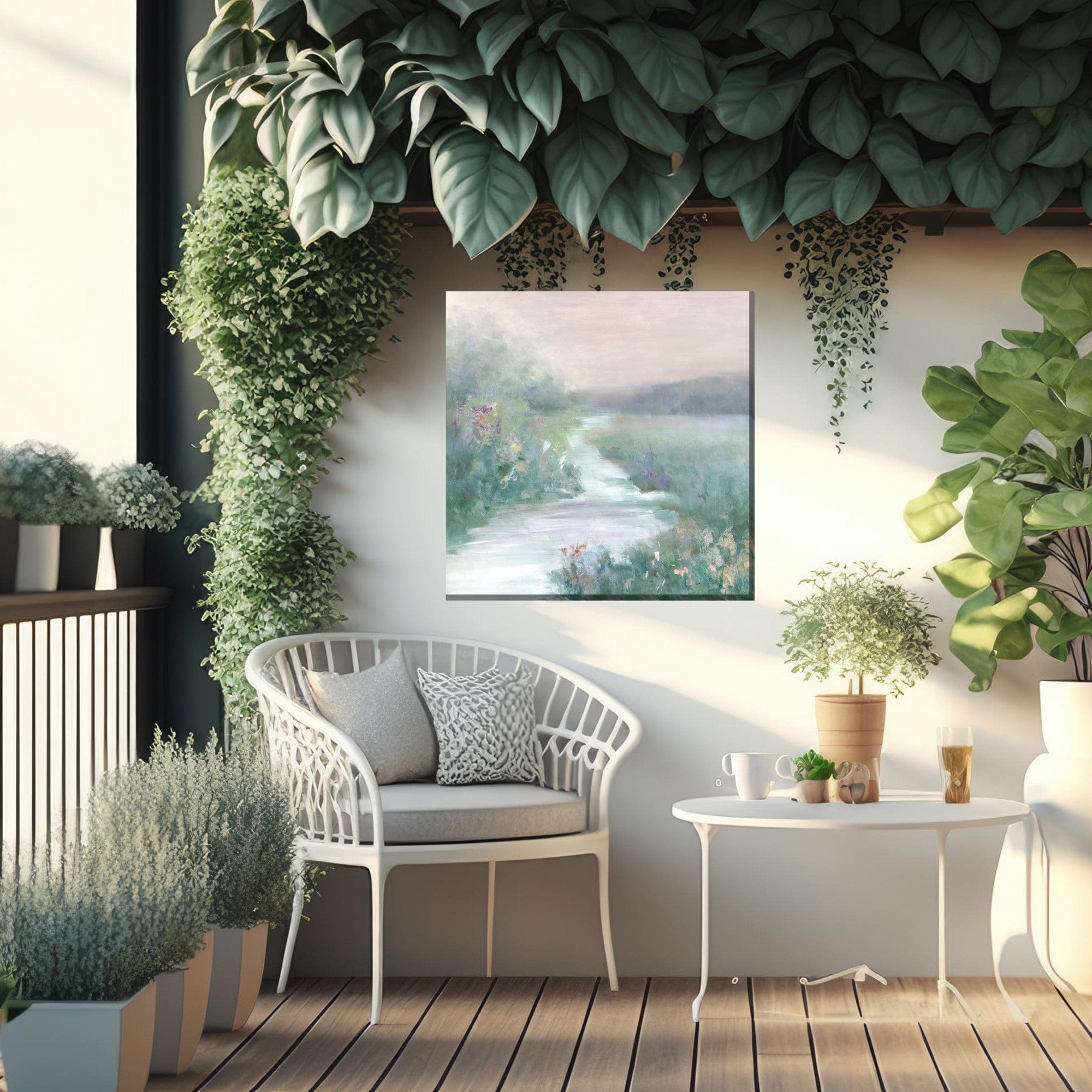 Sunrise Stream Outdoor Canvas Art