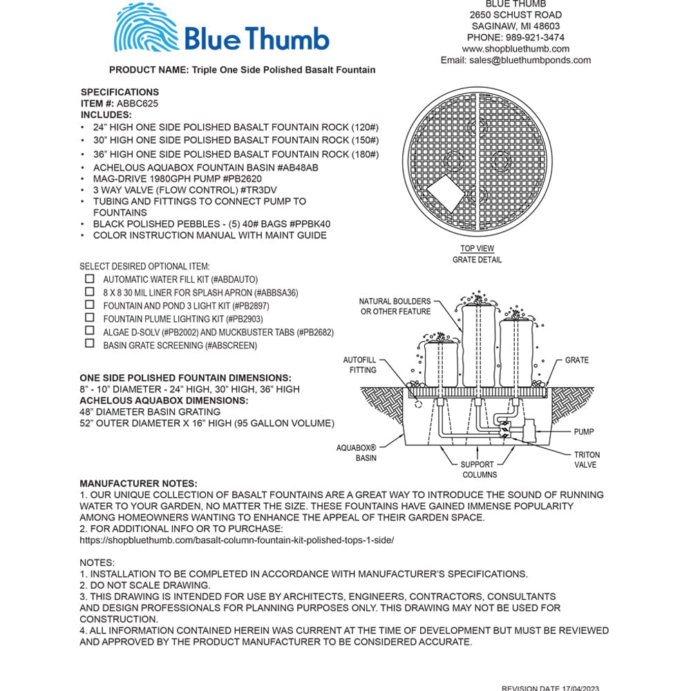 One Side Polished Basalt Stone Fountain - Outdoor Art Pros
