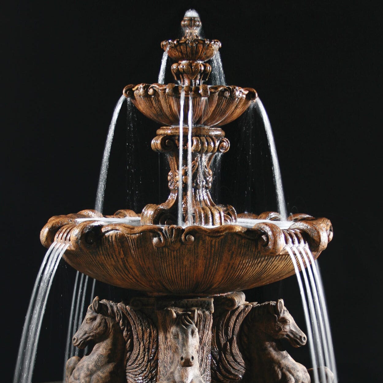 2-Tier Cavalli Outdoor Water Fountain With 12 Foot Bracci Basin