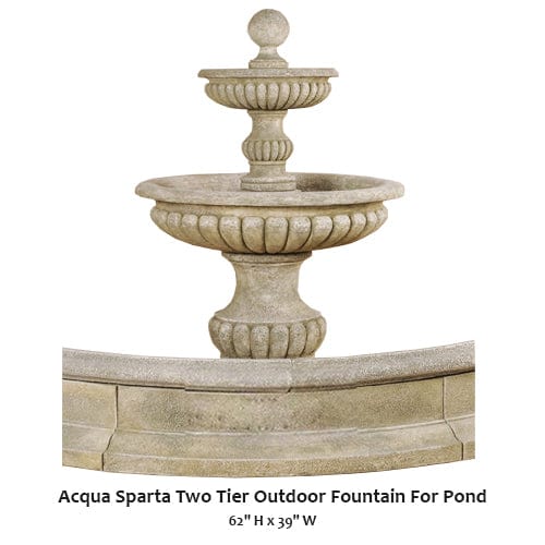 Acqua Sparta Two Tier Outdoor Fountain For Pond