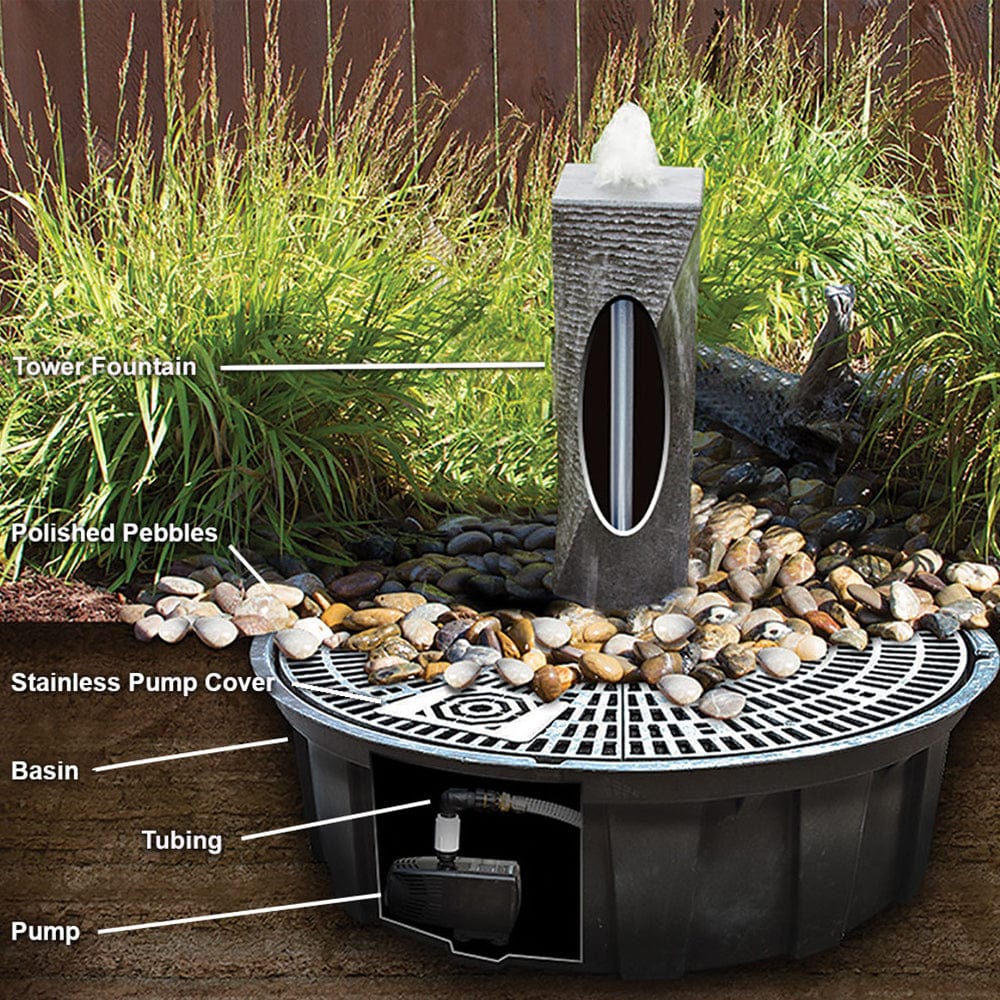 Almond-Shaped Yellow Onyx Stone Fountain - Outdoor Art Pros