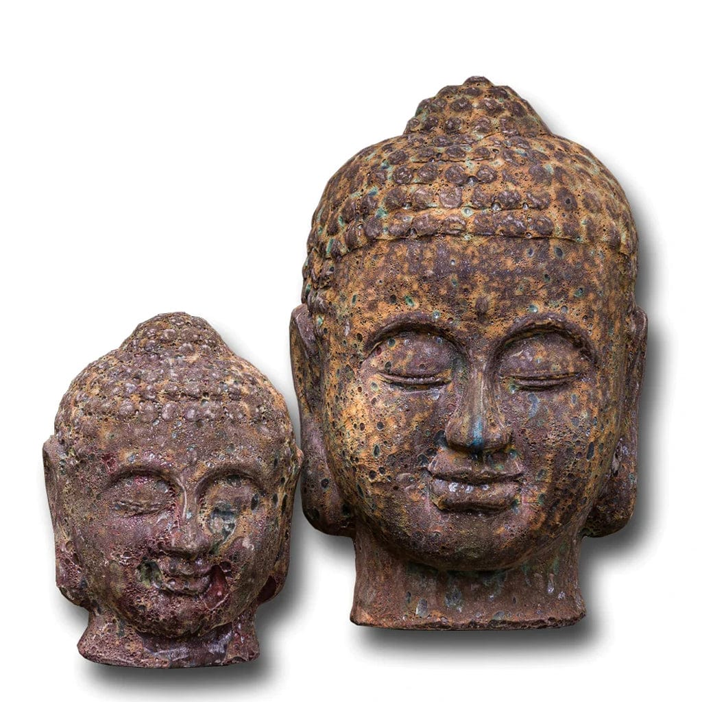 Angkor Buddha Head Large Garden Statue - Outdoor Art Pros