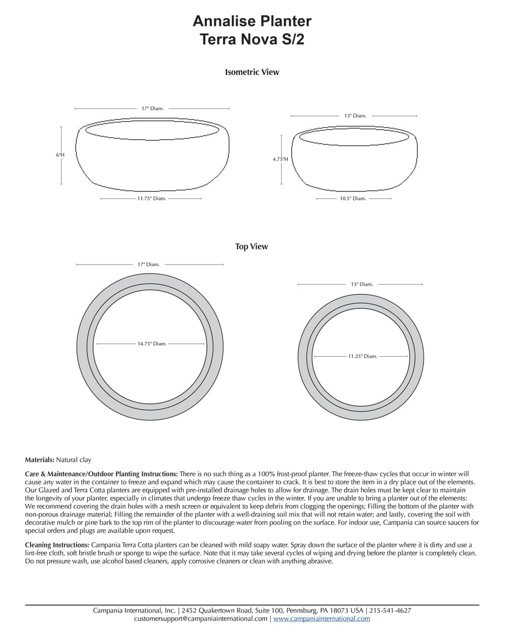 Annalise Planter Set of 2 in Terra Nova