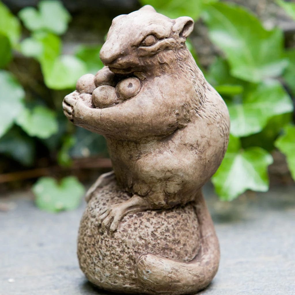 Autumn Chipmunk Cast Stone Garden Statue | Squirrel Statue