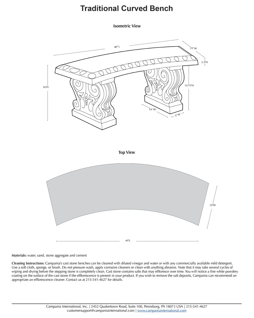 Curved Traditional Bench