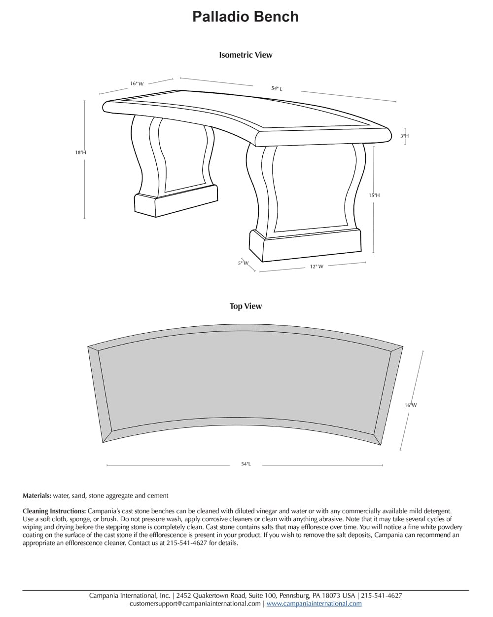 Palladio Curved Garden Bench