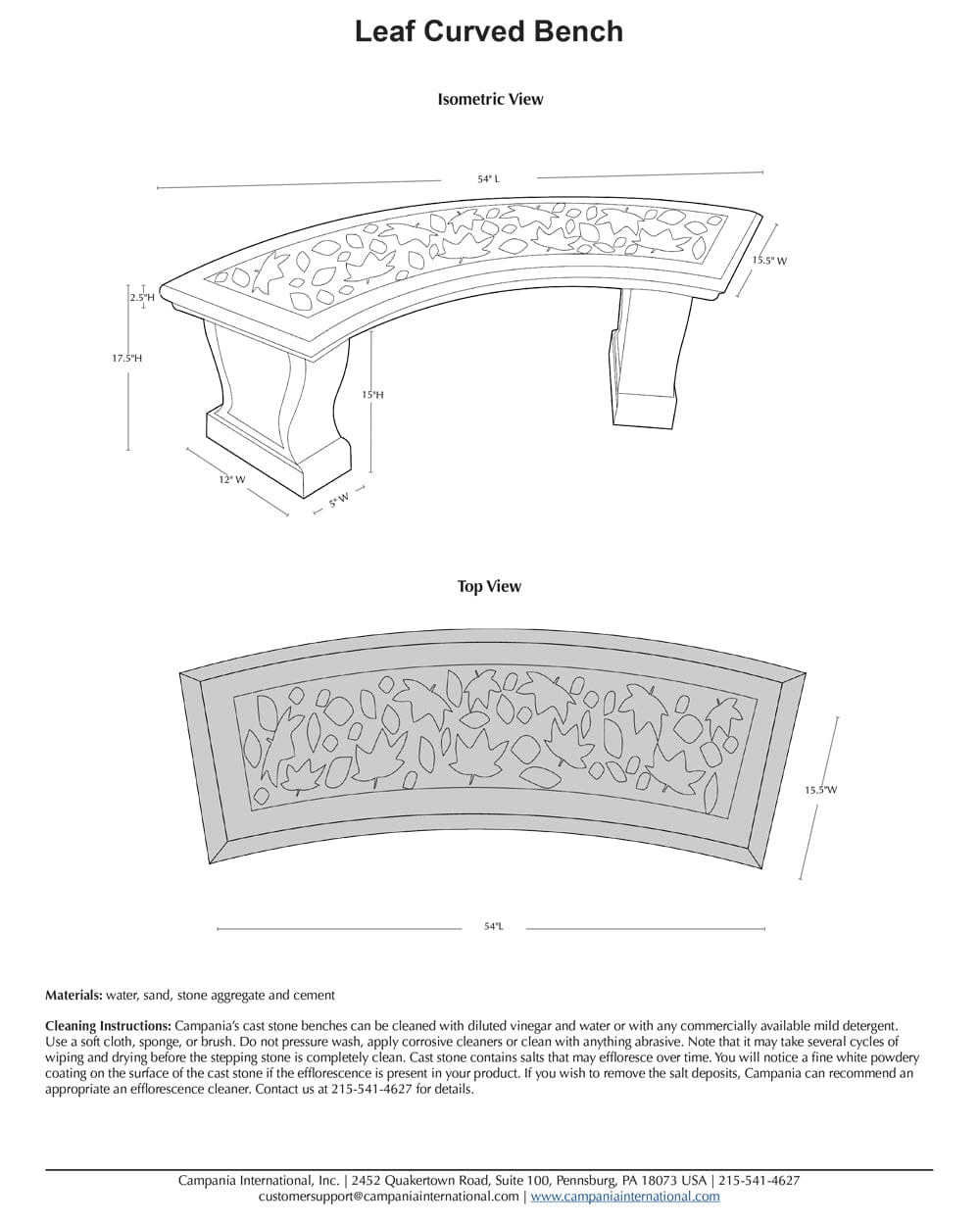 Curved Leaf Garden Bench