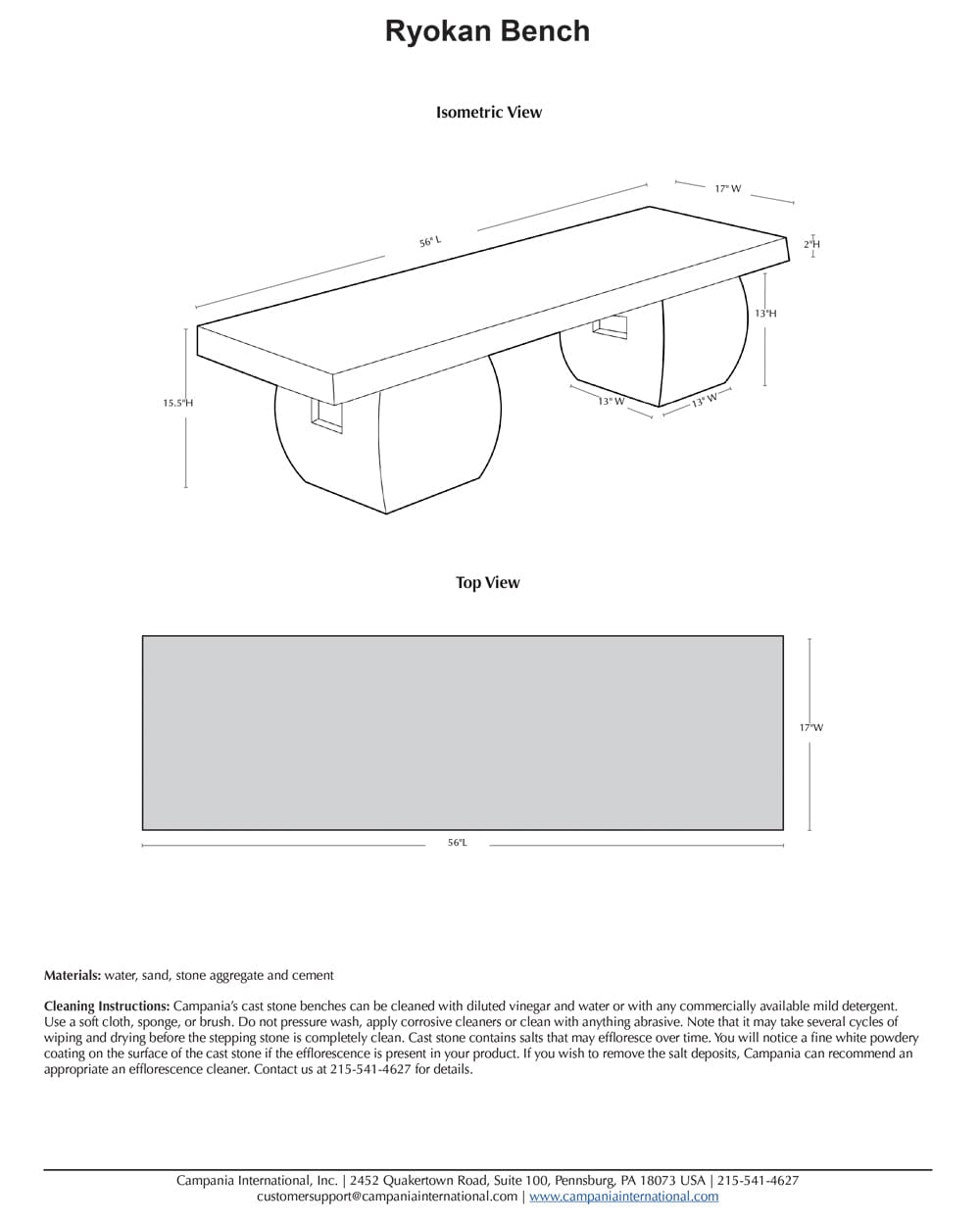 Ryokan Modern Garden Bench
