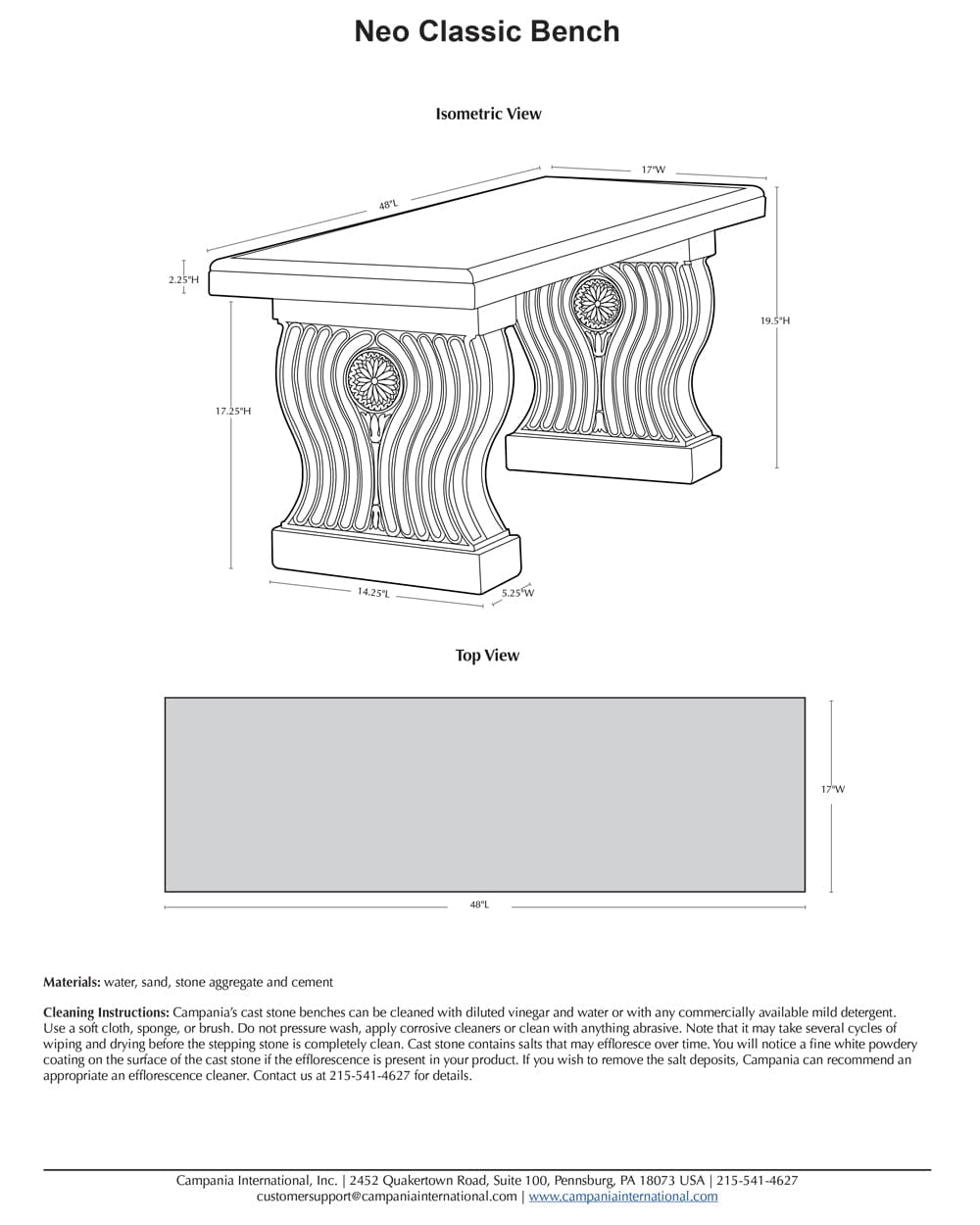 Neo Classic Garden Bench