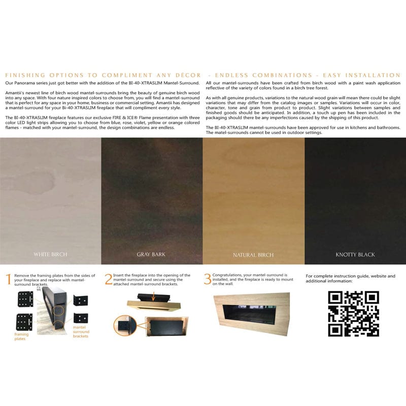 Amantii Panorama 40" Xtraslim Full View Smart Indoor| Outdoor Electric Fireplace