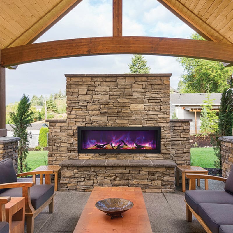 Amantii Panorama 50" Xtraslim Full View Smart Indoor| Outdoor Electric Fireplace
