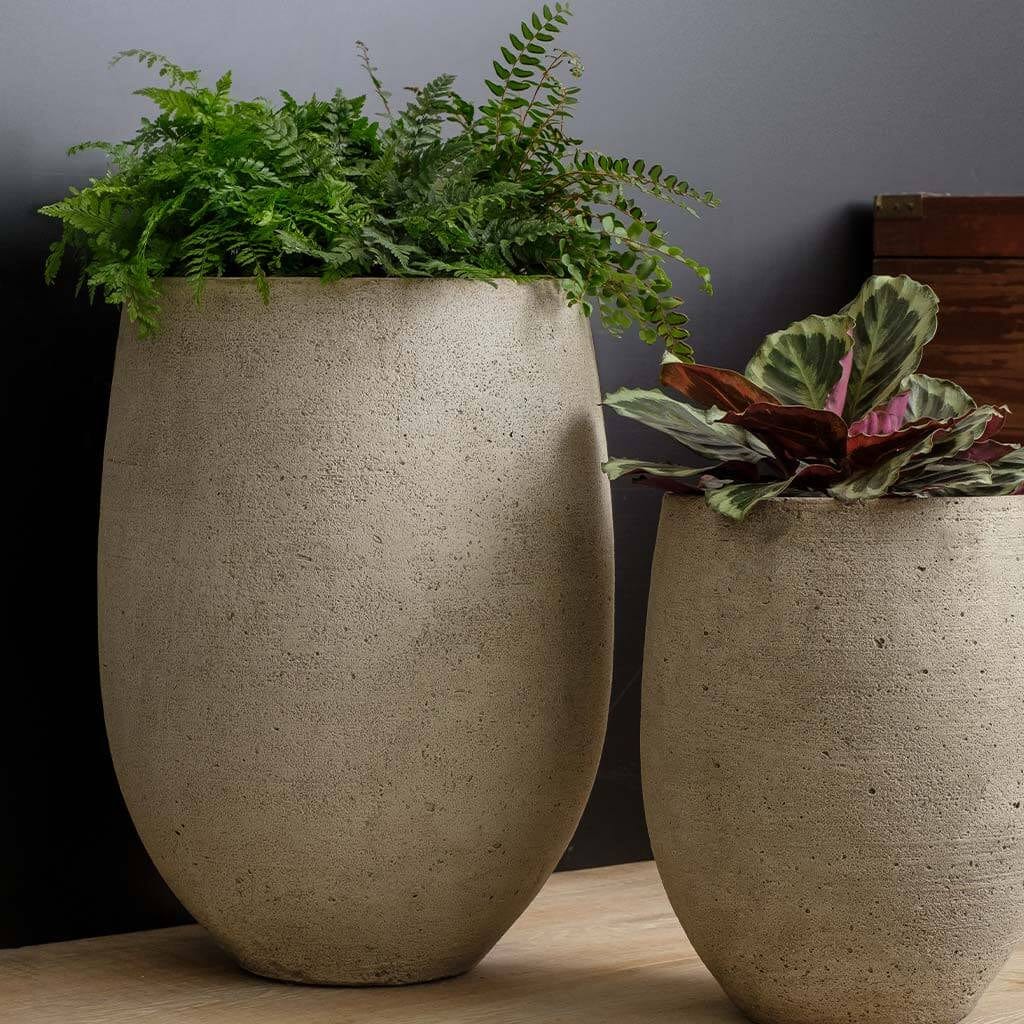 cast stone plant pots Bebel Tall Cast Stone Planter