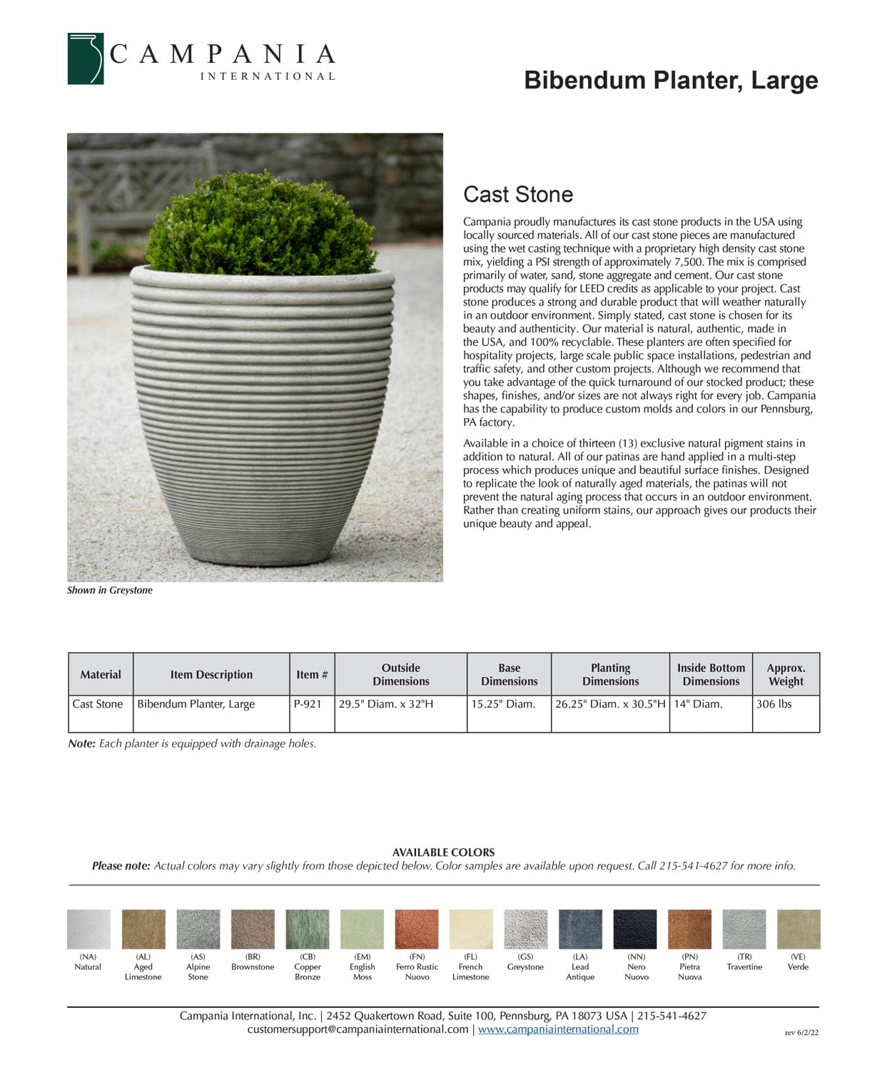 Bibendum Large Cast Stone Planter