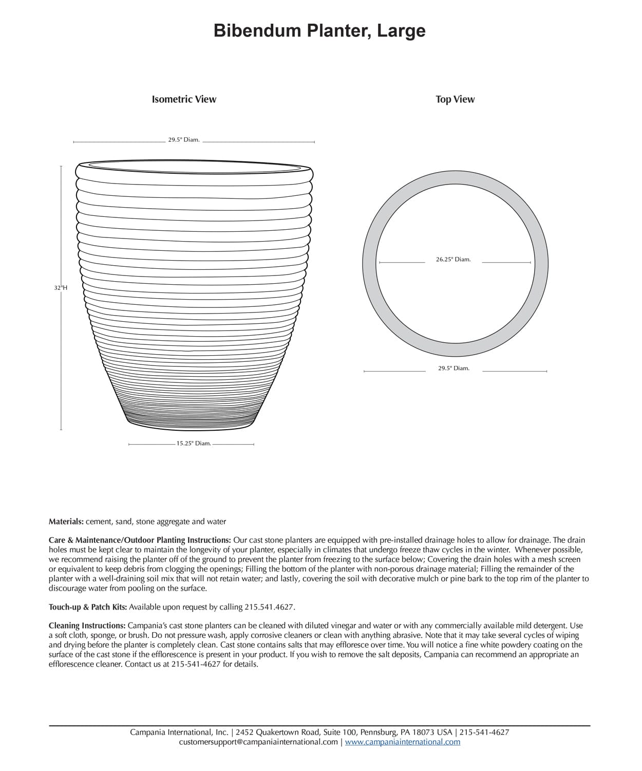 Bibendum Large Cast Stone Planter