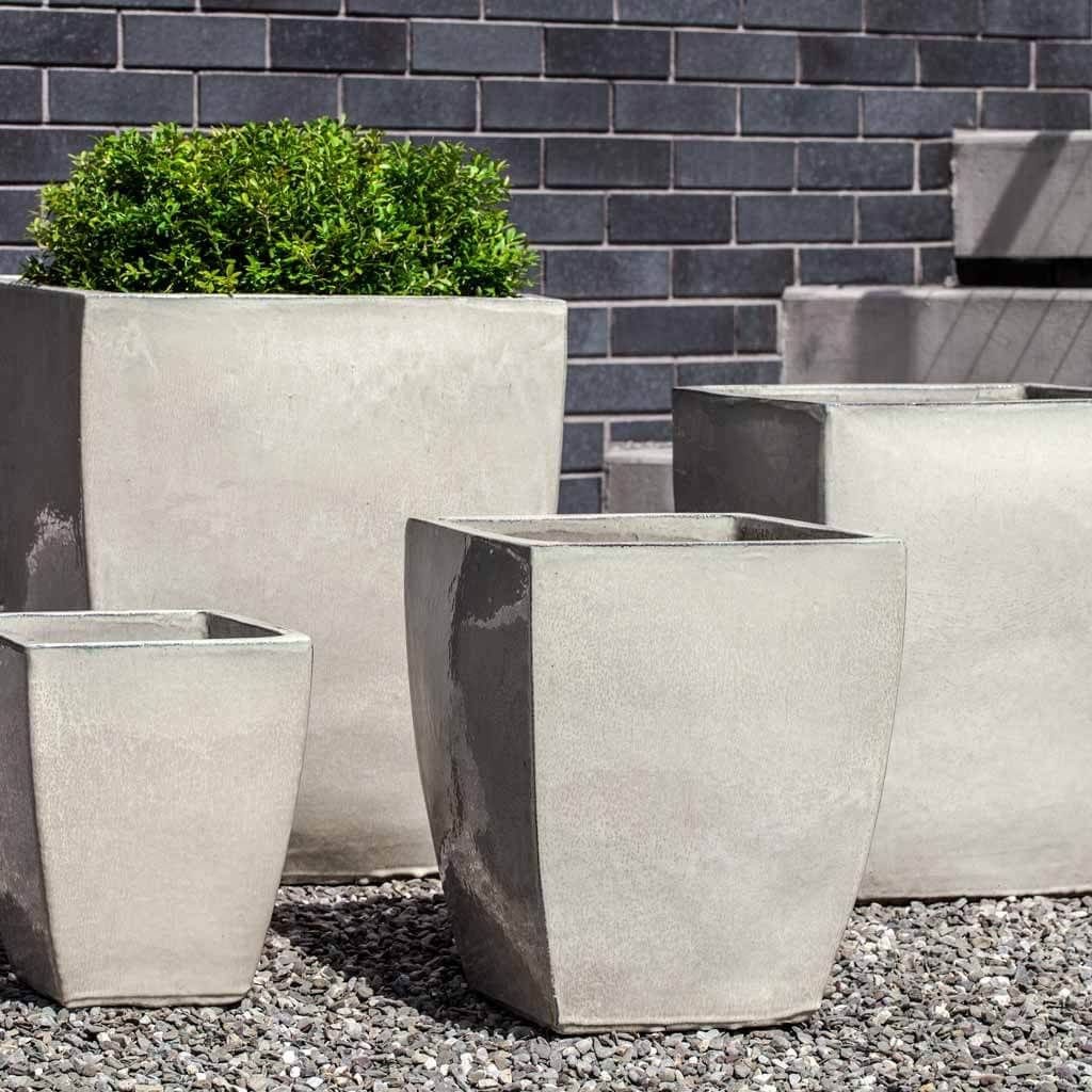 Blake Glazed Planter - Set of 4 in Cream Finish