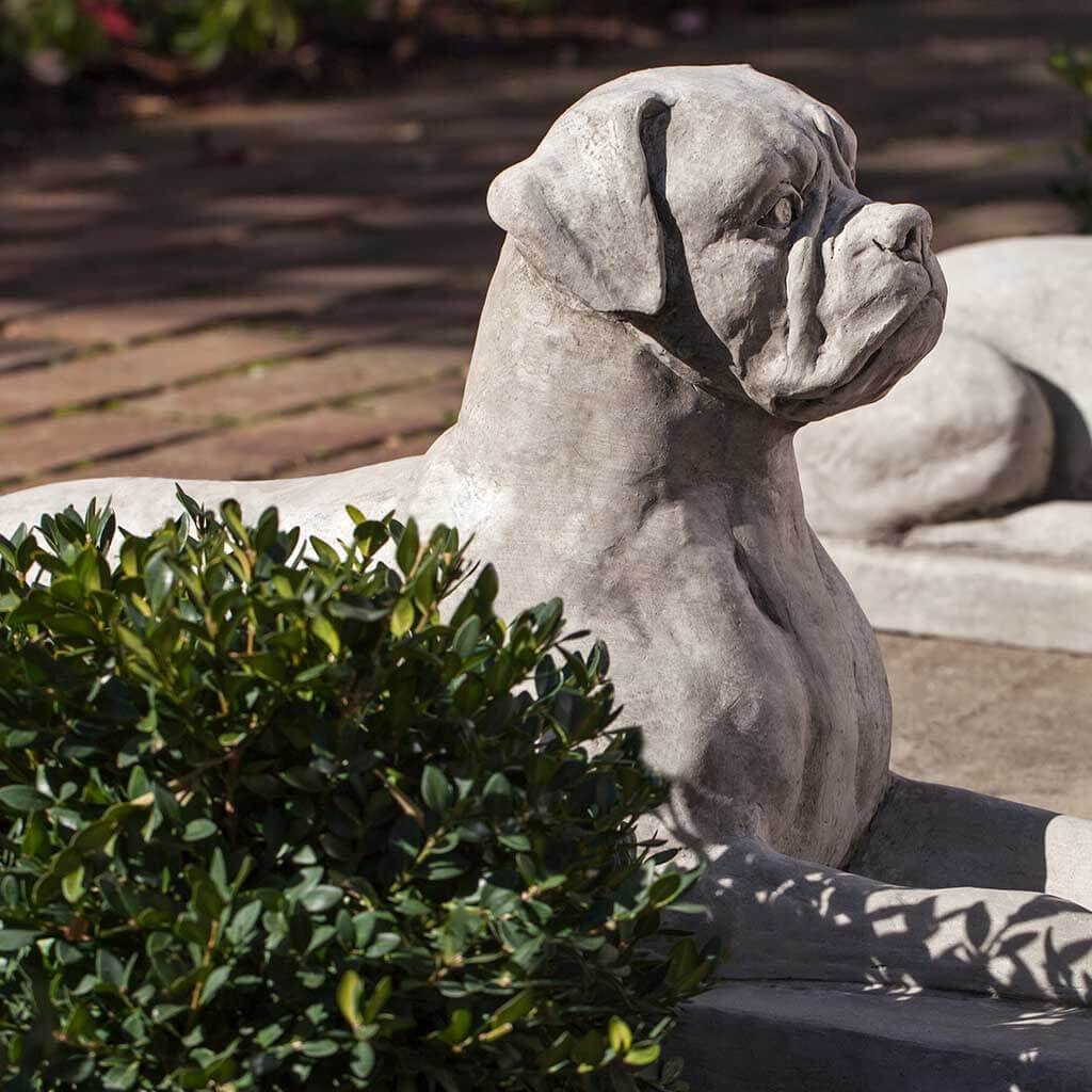 Boxer Dog Cast Stone Garden Statue