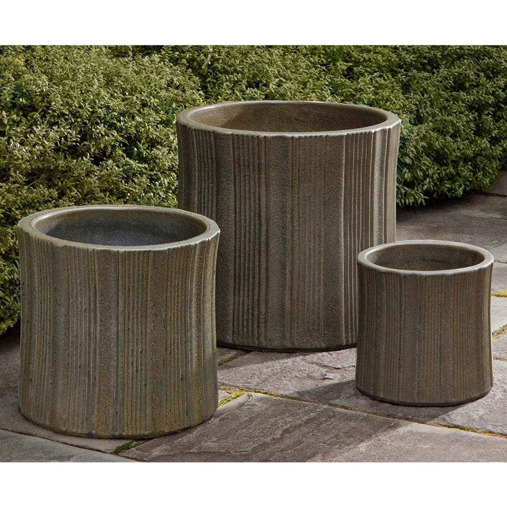 Brush Glazed Terra Cotta Pot Set of 3 in Antique Glaze Finish