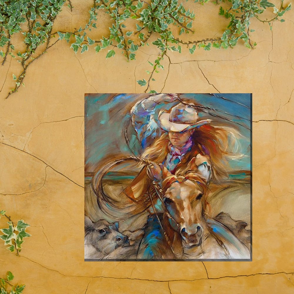 Cowgirl Up Outdoor Canvas Art