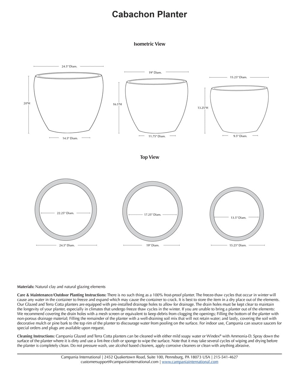 Cabachon Planter Set of 3 | Glazed Collection