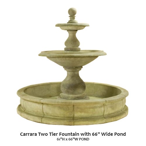 Carrara Two Tier Fountain with 66" Wide Pond