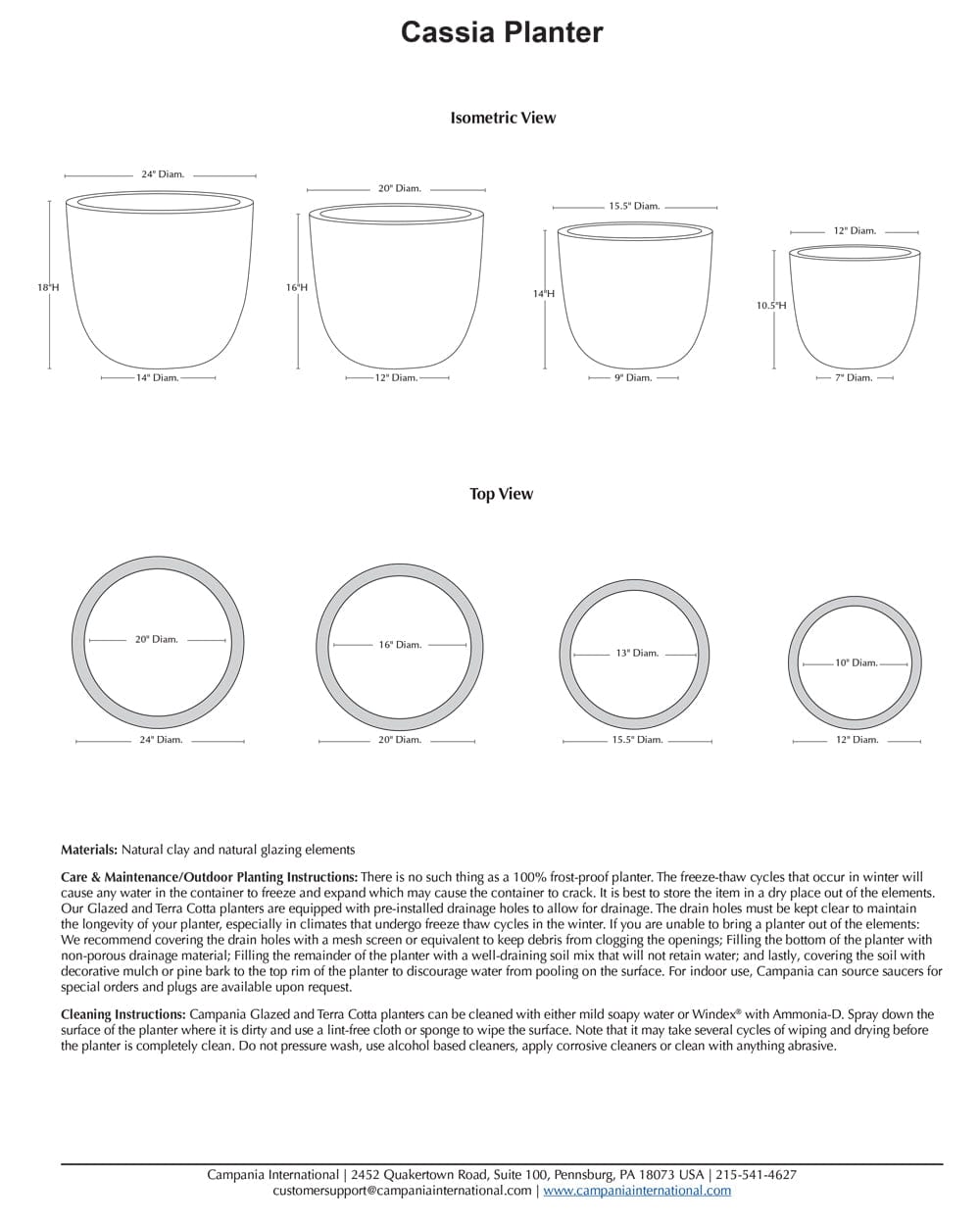 Cassia Planter Set of 4 | Vicolo Antico Collection
