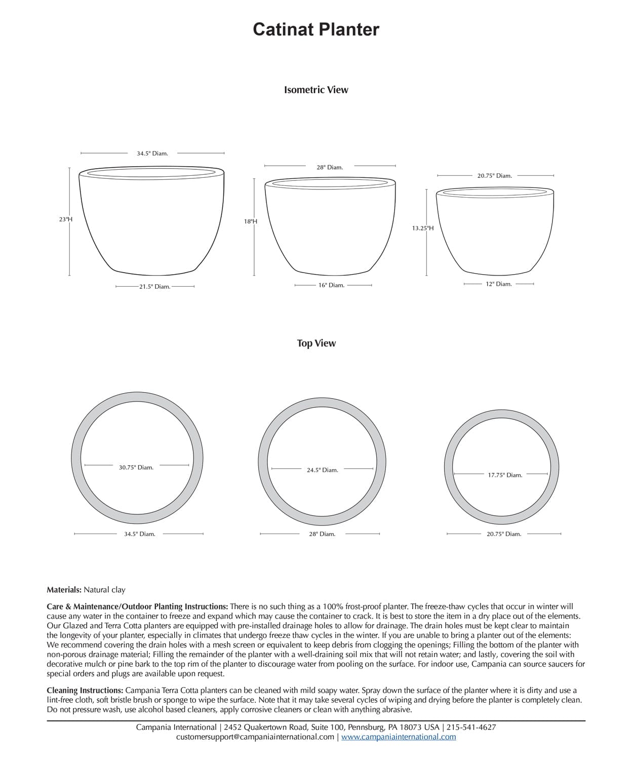 Catinat Planter Sandblasted | Terra Cotta Planter