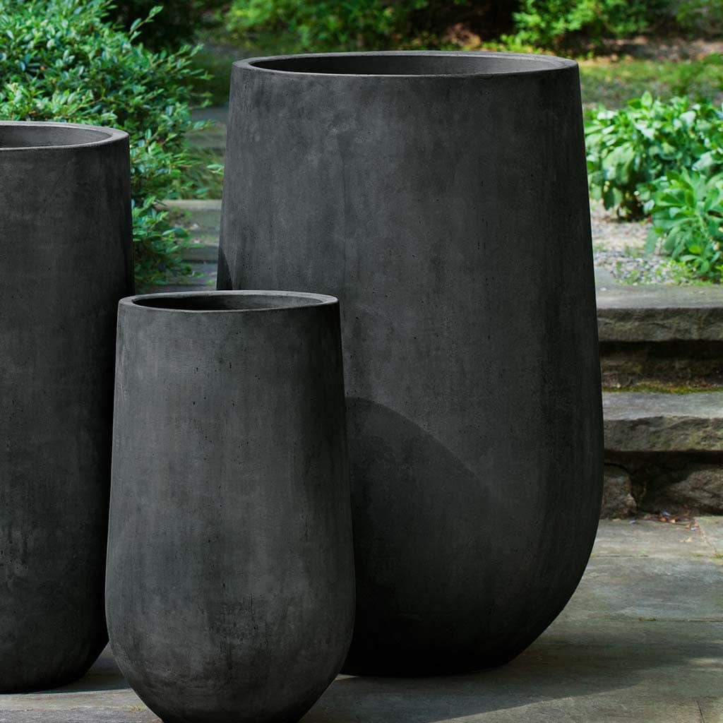 Telluride Tall | Lightweight Cast Stone Concrete Planter in Charcoal