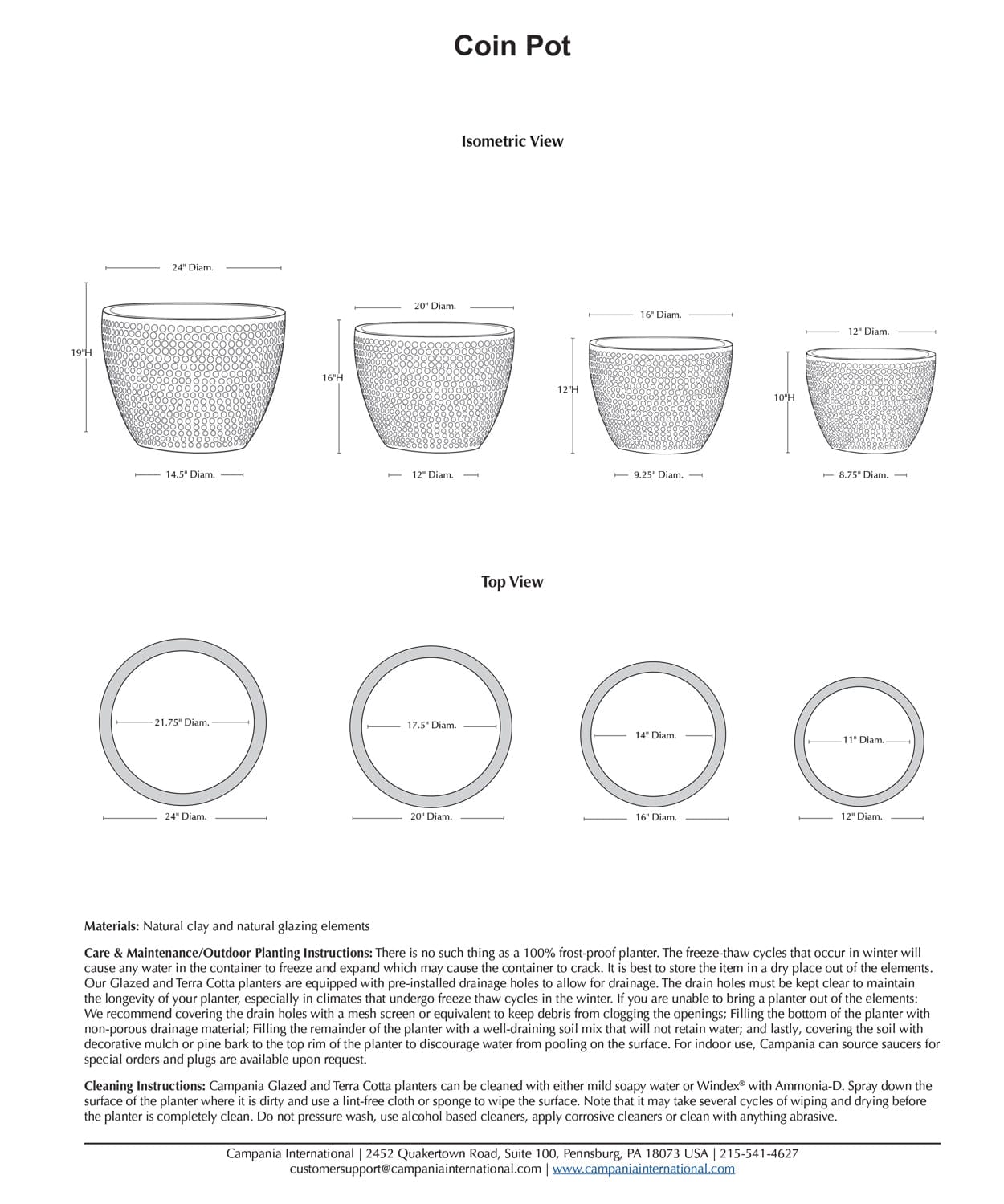Coin Pot Nested Set of 4 | Glazed Collection