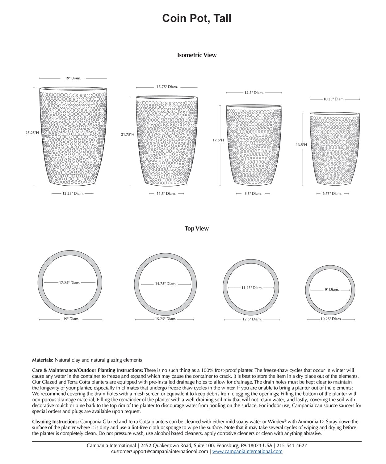 Coin Pot Tall Nested Set of 4 | Glazed Collection