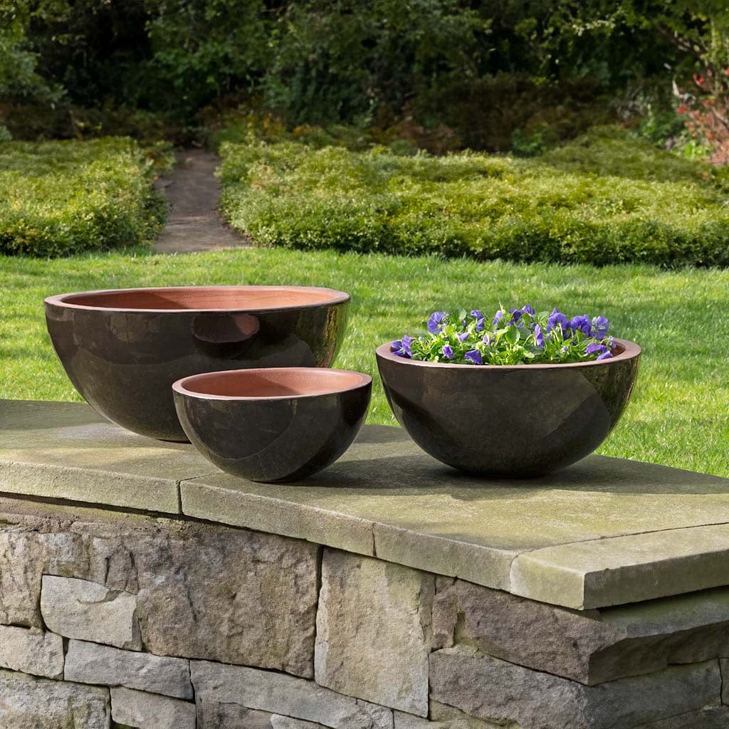 Glenside Bowl Planter Nested Set of 3 | Glazed Collection