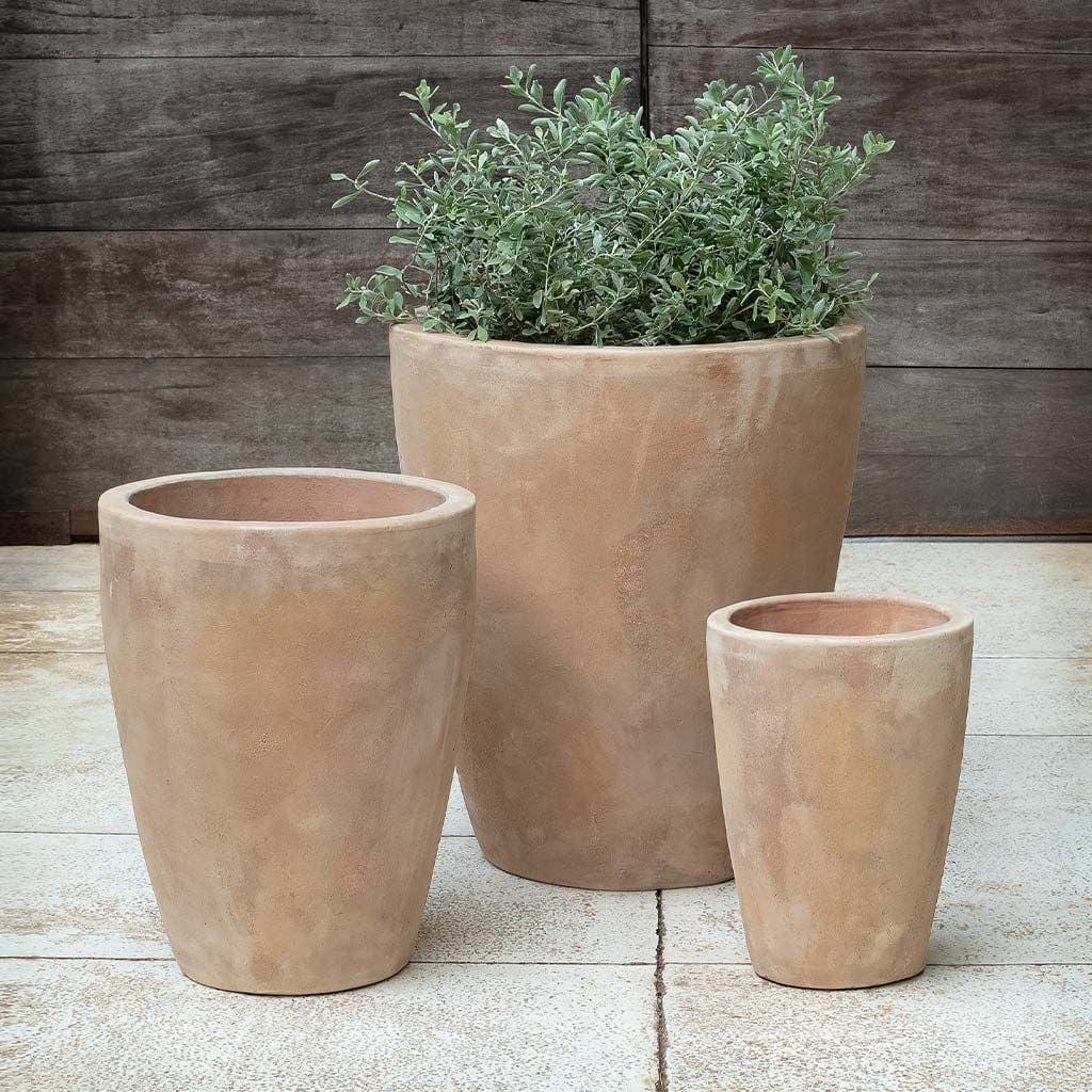 Colburn Terra Cotta Planter Set of 3 in Antico Terra Cotta Finish