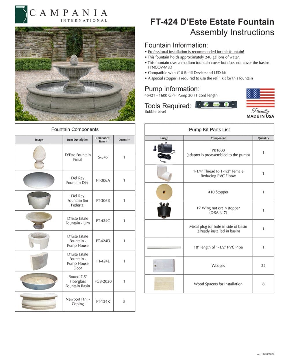 D'Este Estate Fountain