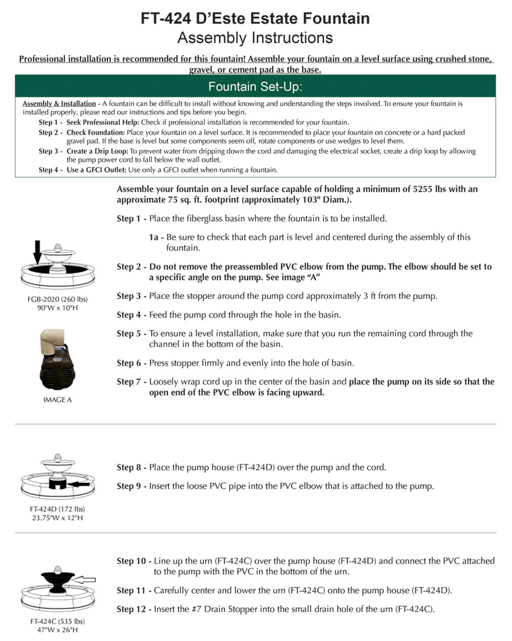 D'Este Estate Fountain