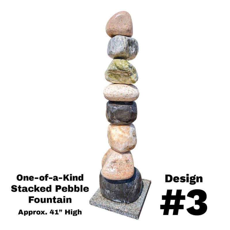Stacked Pebble Garden Fountain