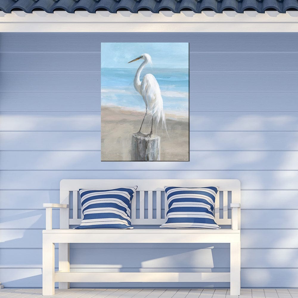 Egret Portrait Outdoor Canvas Art