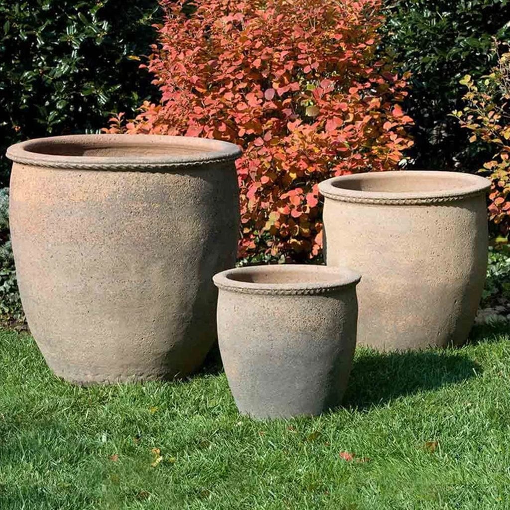 Egg Pot Set of 3 | Sandblasted Terra Cotta Planter