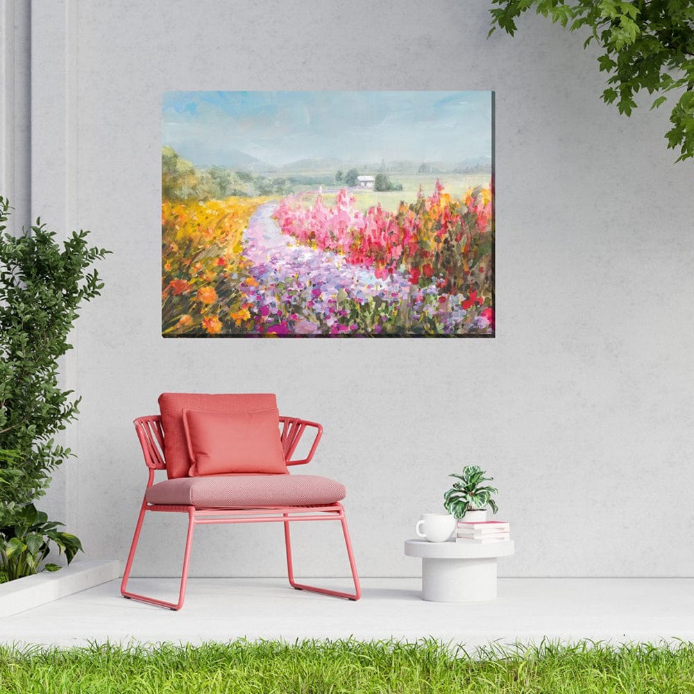 Flowering Footpath Outdoor Canvas Art