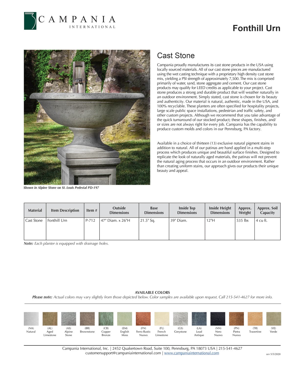 Fonthill Urn Garden Planter