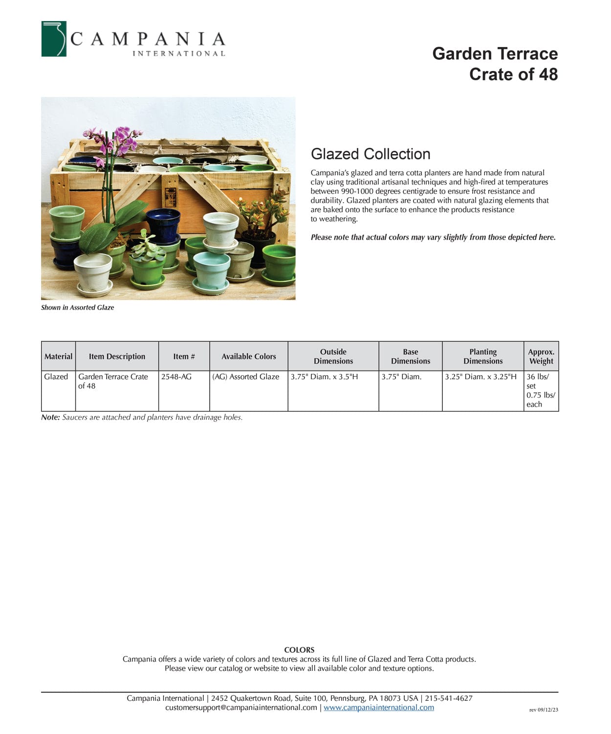 Garden Terrace Crate Set of 48 in Assorted Glaze