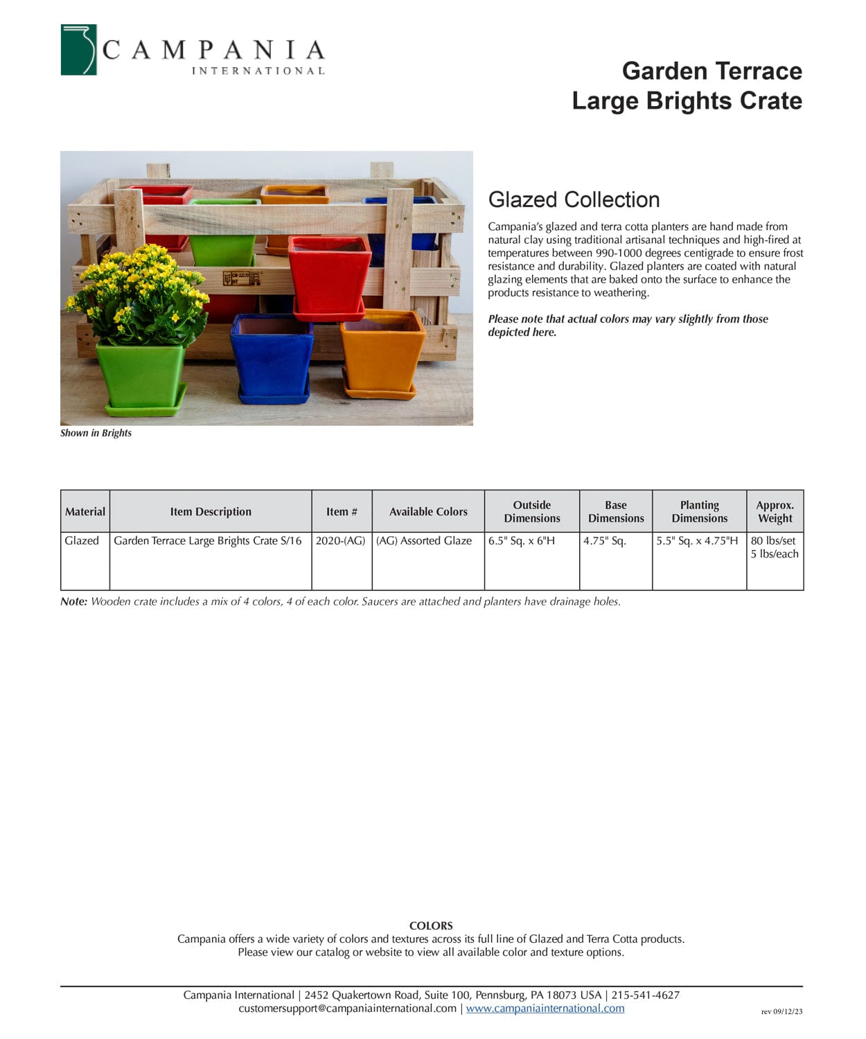 Garden Terrace Large Brights Crate Set of 16
