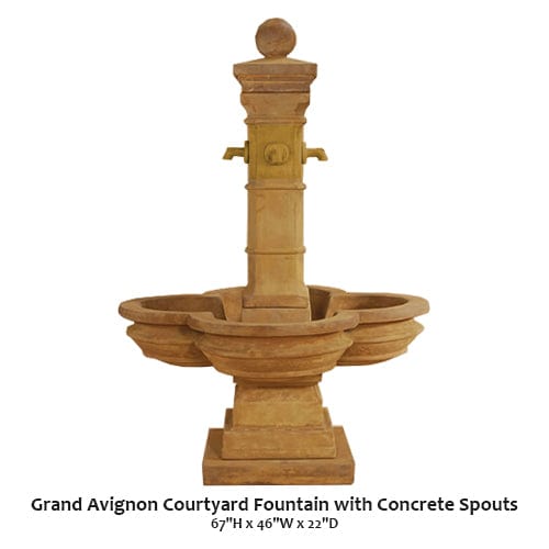 Grand Avignon Courtyard Fountain With Concrete Spouts