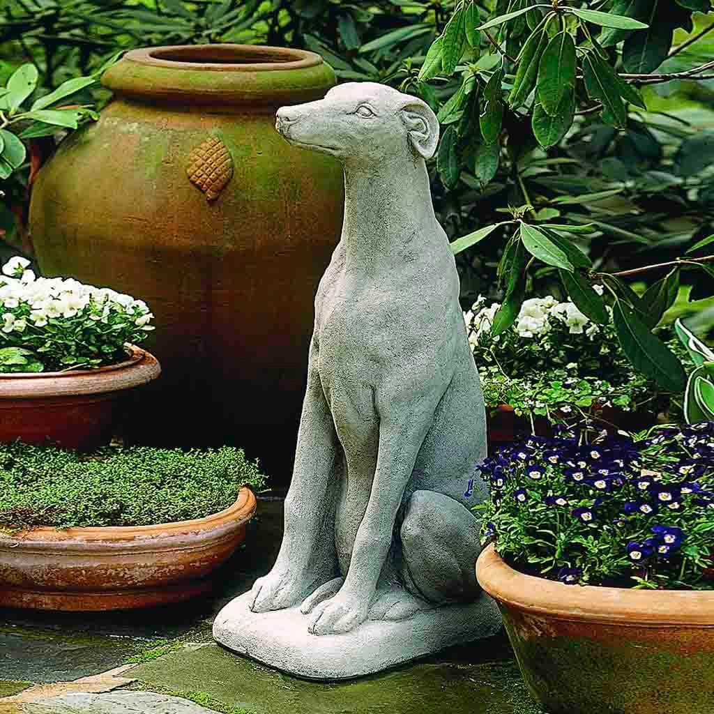 Greyhound Dog Cast Stone Garden Statue