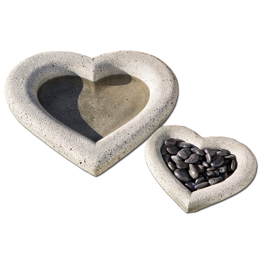 Heart Shell Cast Stone Birdbath