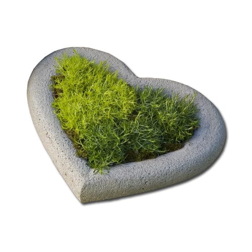 Small Heart Shell Cast Stone Birdbath