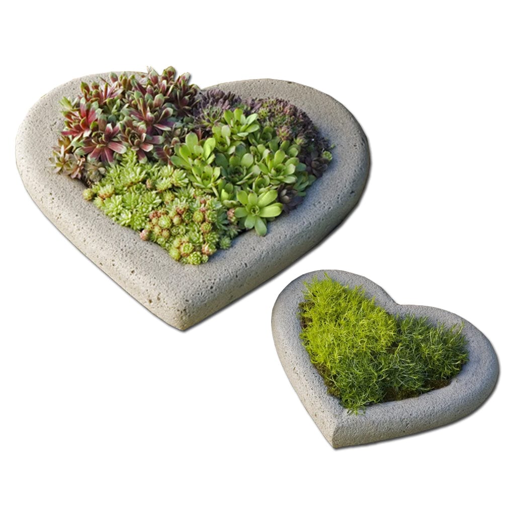 Heart Shell Cast Stone Birdbath